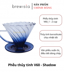 Phễu lọc cà phê V60 thủy tinh Brewista Tornado Dripper - Xanh đen