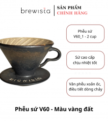 Phễu lọc cà phê V60 sứ cao cấp Brewista Dripper - Gilding Gold