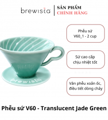 Phễu lọc cà phê V60 sứ cao cấp Brewista Dripper - Translucent Jade Green