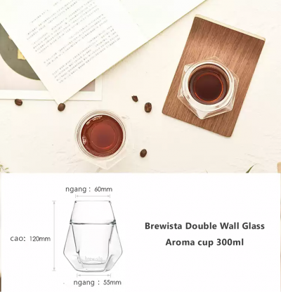 Ly thủy tinh 2 lớp Brewista Double Wall Glass Aroma cup 300ml - 1 chiếc
