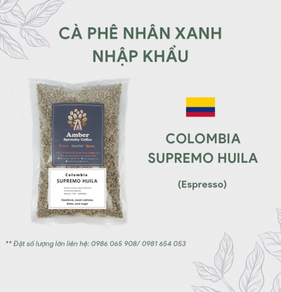 Cà phê nhân xanh Colombia Supremo Huila (Túi 1 KG ) | Amber Specialty Coffee