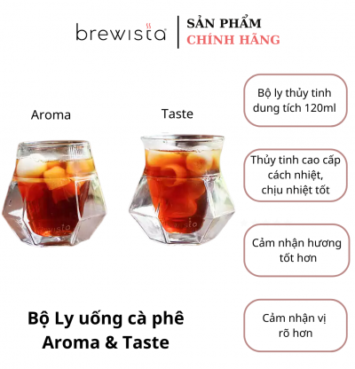 Ly thủy tinh 2 lớp Brewista Double Wall Glass Aroma & Taste cup 120ml - 2 chiếc
