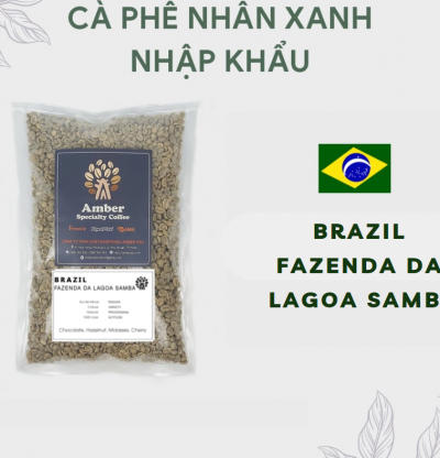 Cà Phê Nhân Xanh Brazil Fazenda Da Lagoa Samba 1 KG | Amber Specialty Coffee